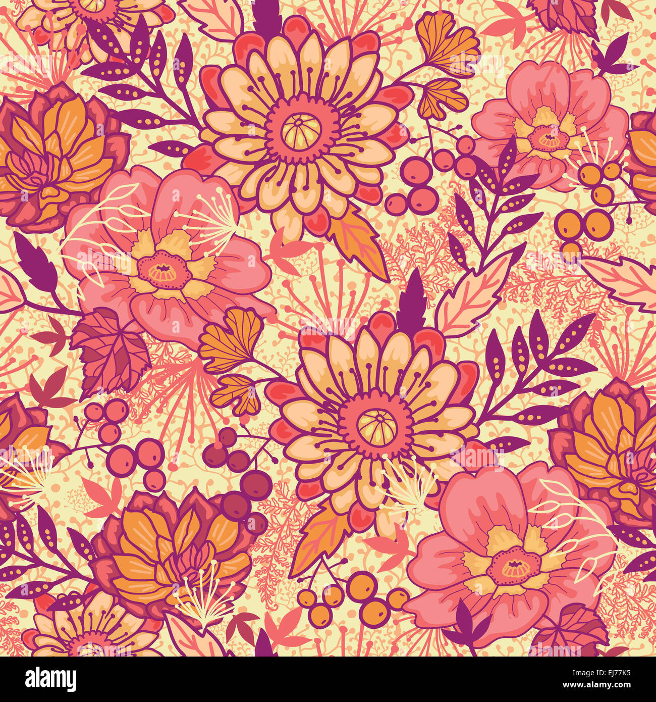 Herbst Blumen Musterdesign Hintergrund Stockfoto