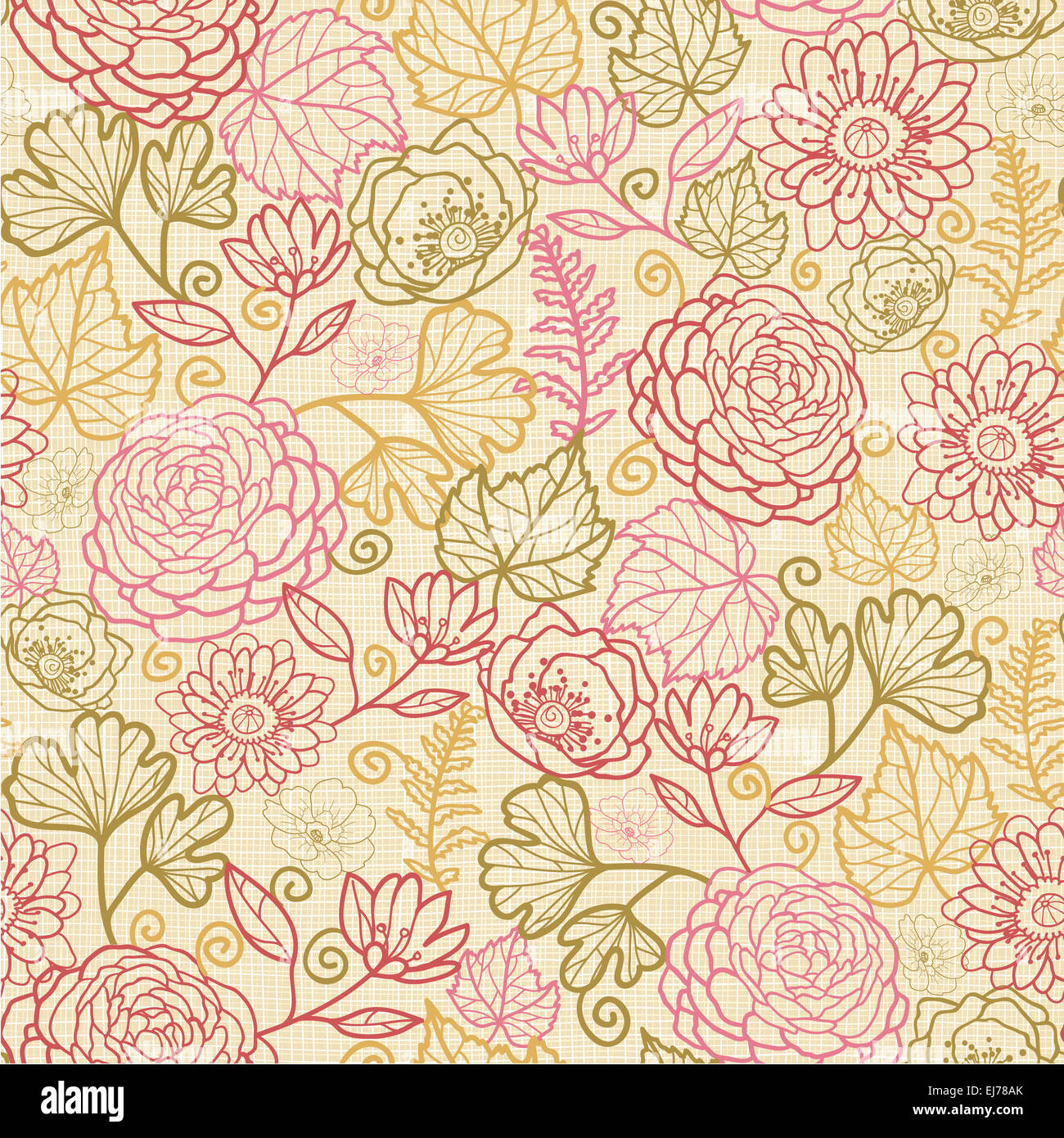 Stoff Blumen Musterdesign Hintergrund Stockfoto