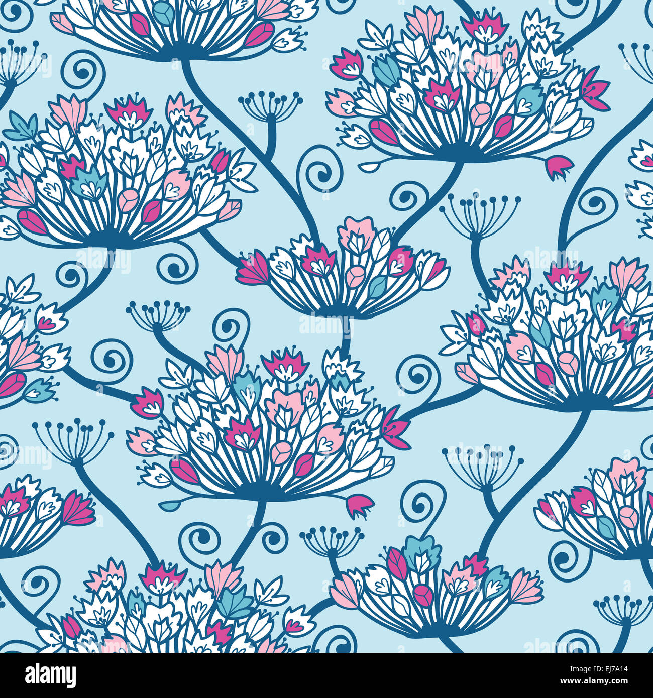 Frühling Blumen Musterdesign Hintergrund Stockfoto