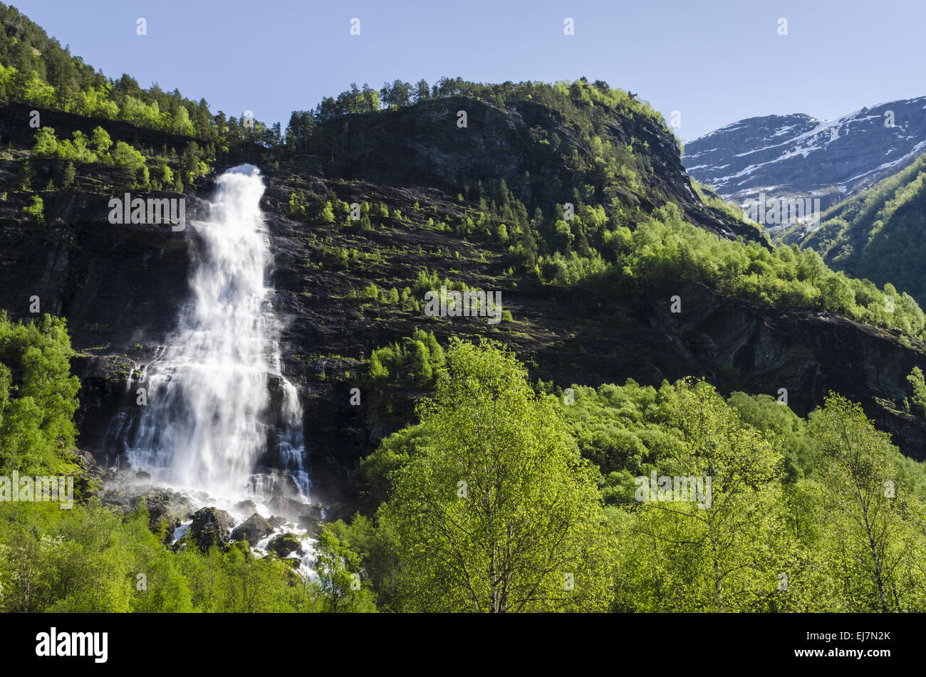 Wasserfall, Fortundalen, Sogn Og Fjordane, Norwegen Stockfoto