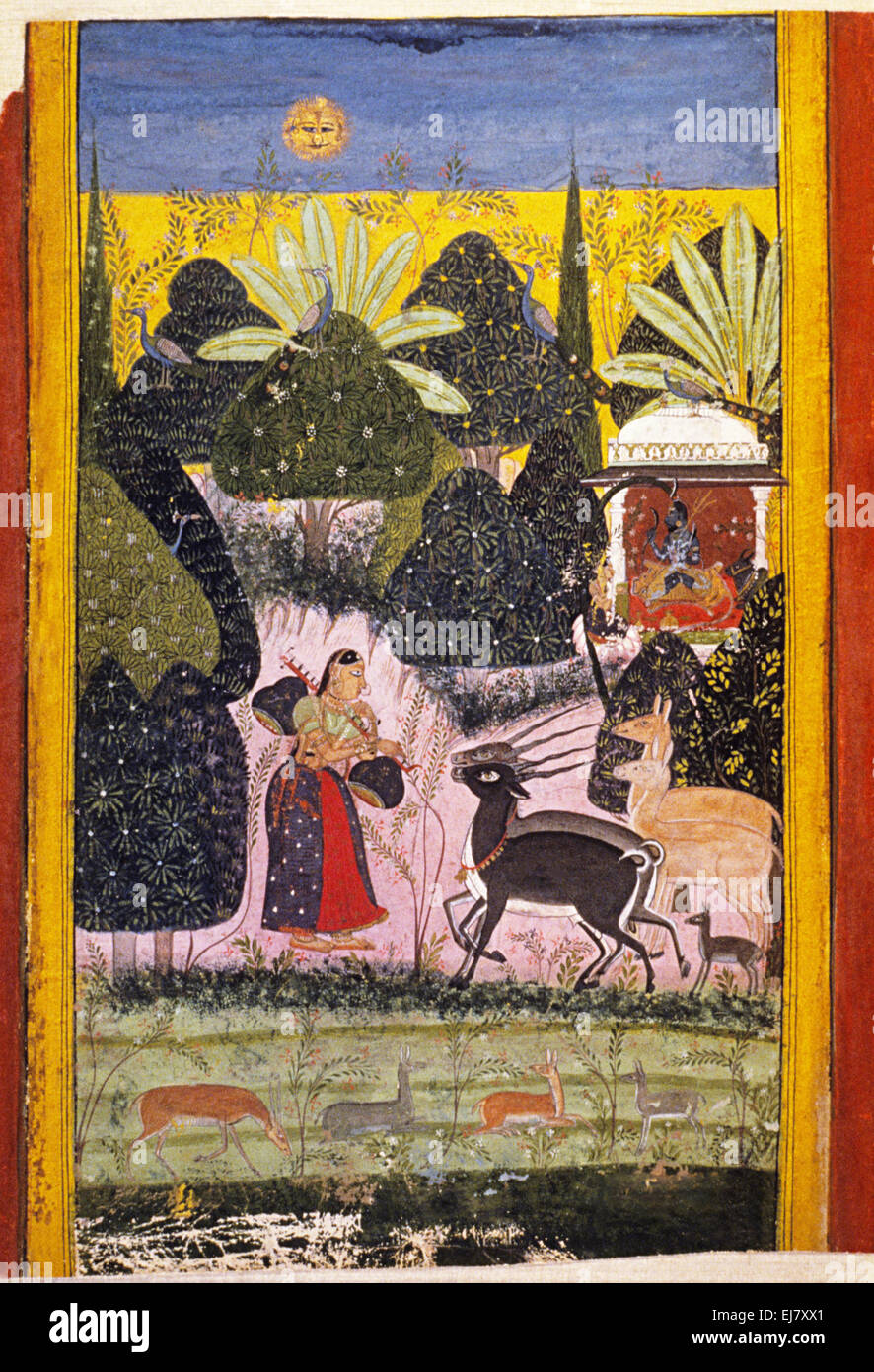 Todi, Ragini Rajput Miniaturmalerei ca. ca. 1800 n. Chr. Rajasthan. Indien Stockfoto