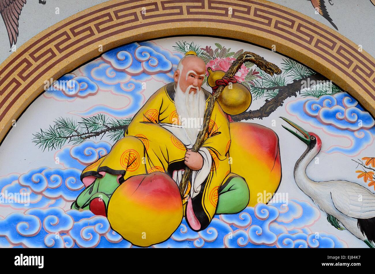 der Gottheit chinesische Engel, der den Tempeleingang zu schützen Stockfoto