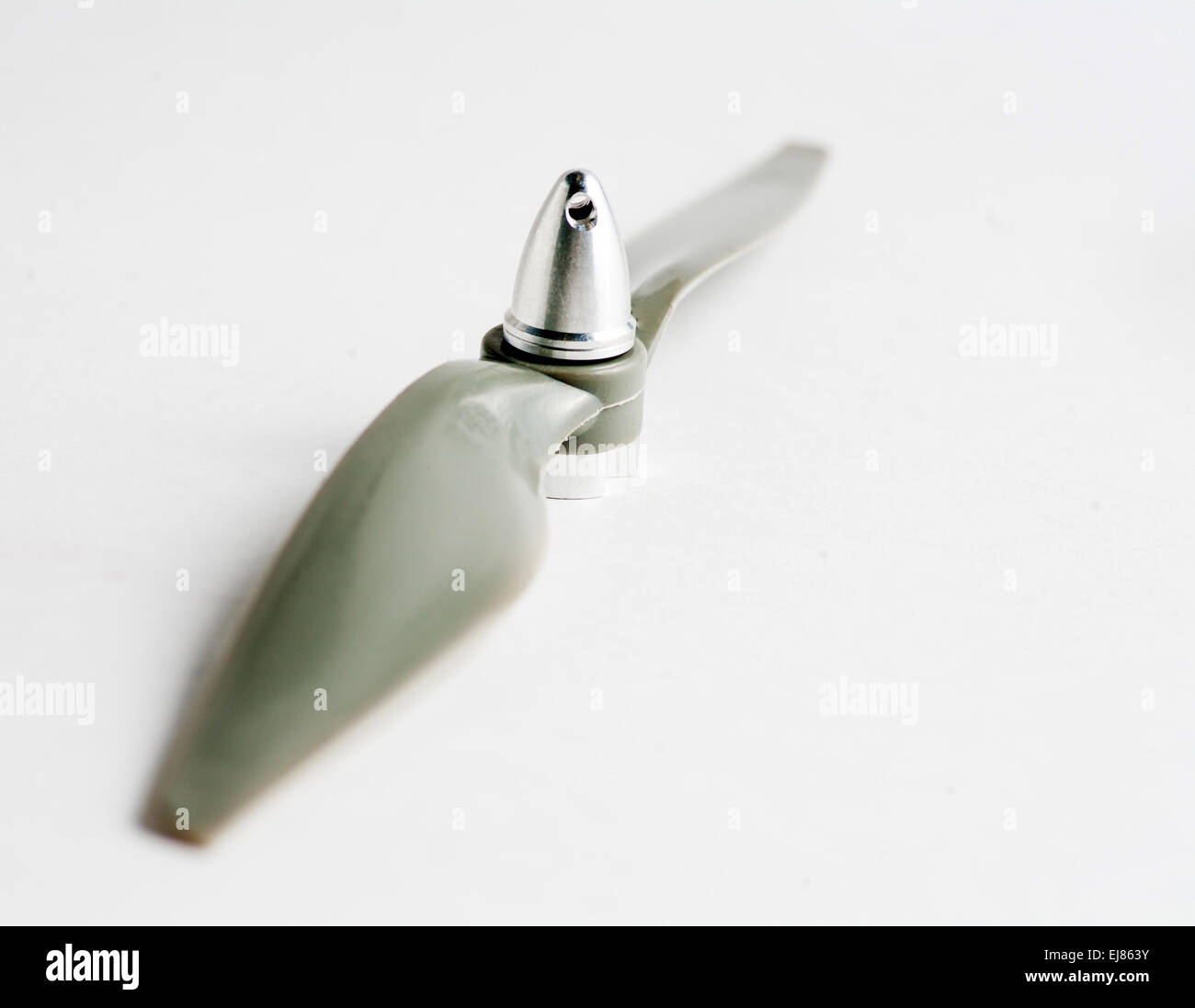 Schrägen Blick auf RC Flugzeug propeller Stockfoto