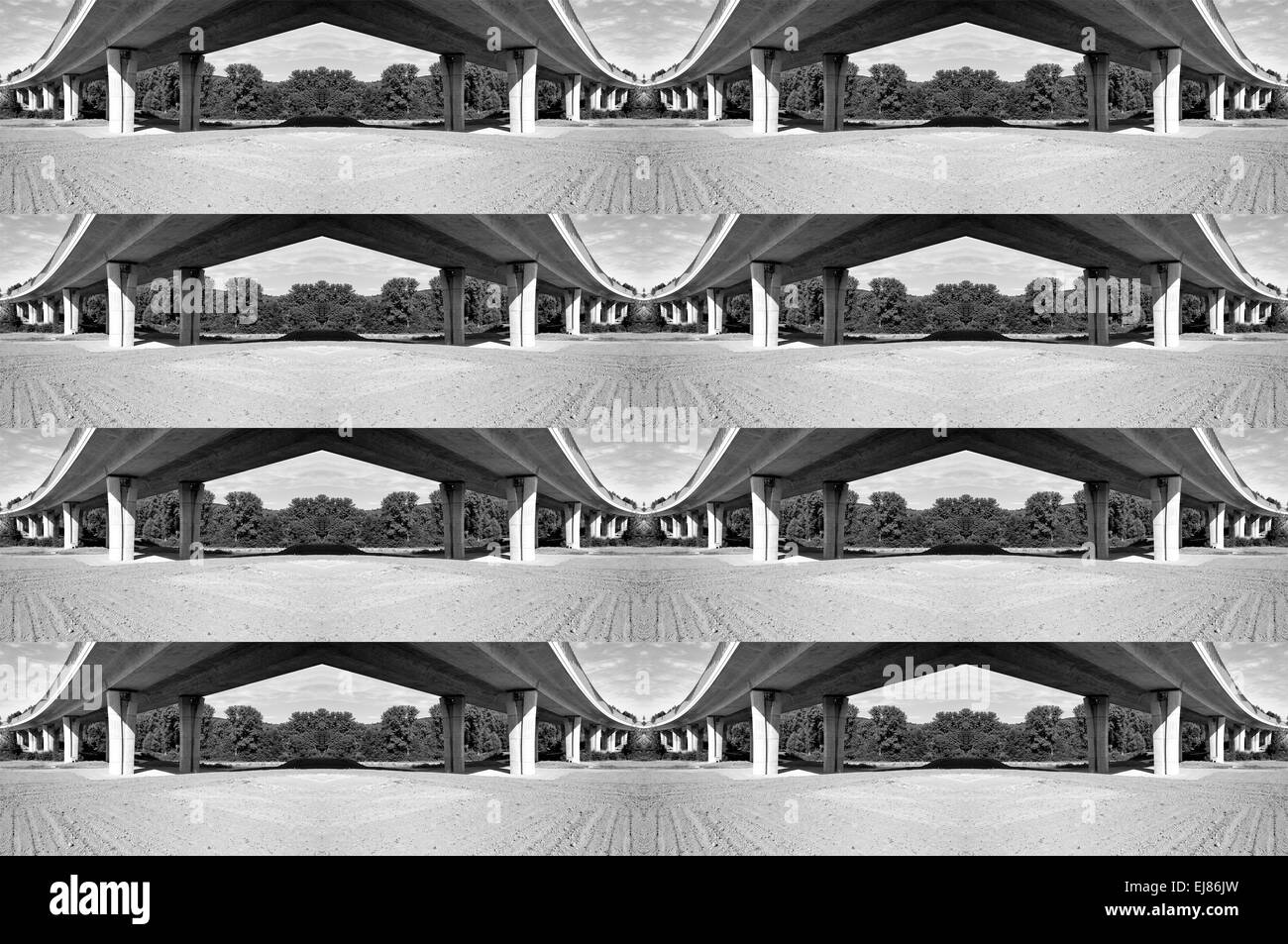 Neue Brücke schwarz / weiß Stockfoto