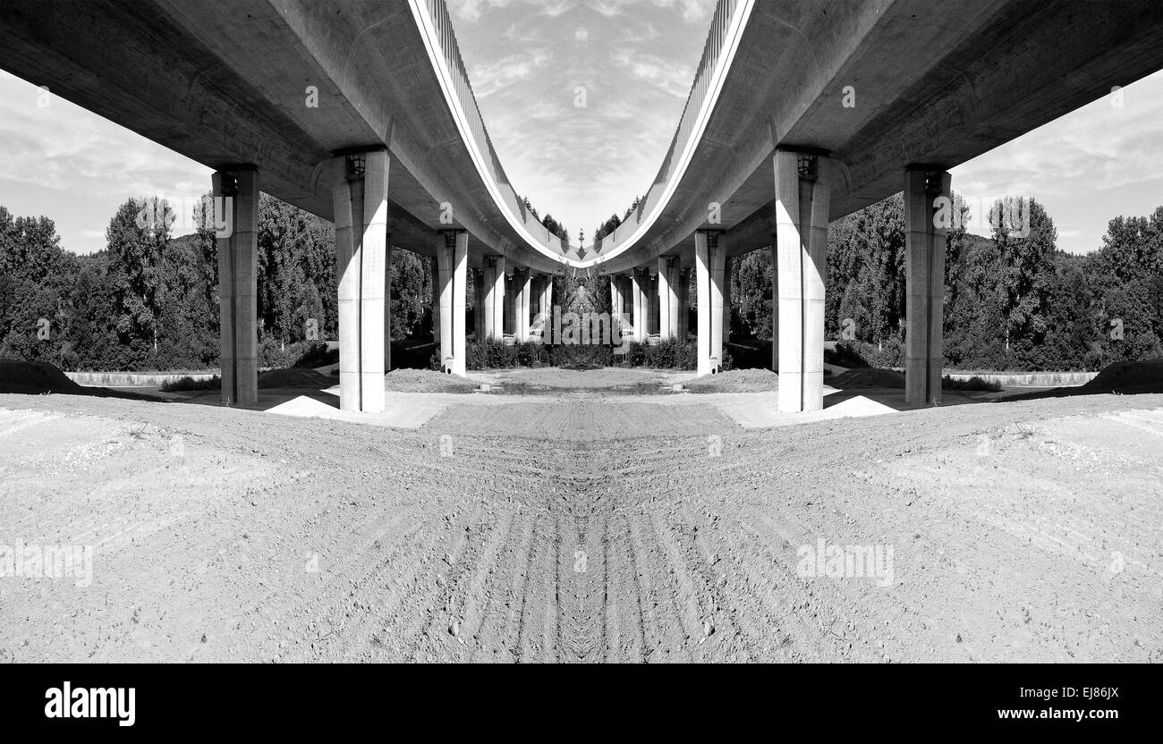 Brücke schwarz / weiß Stockfoto