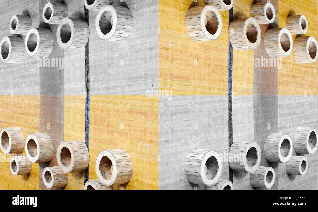 Kunst mit der hölzernen Schalung Stockfoto
