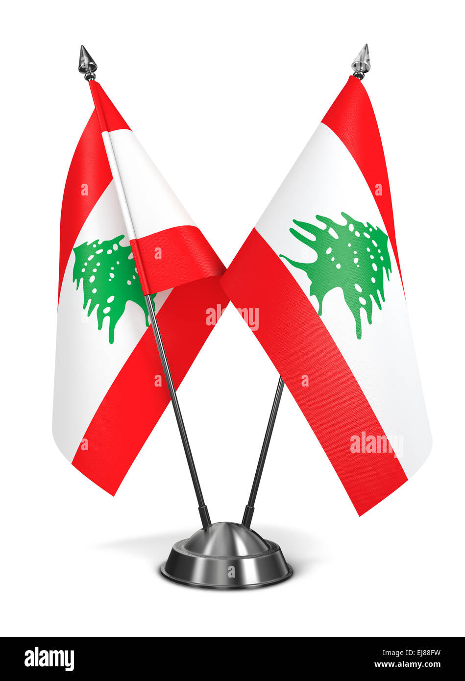 Libanon - Miniatur-Flags. Stockfoto