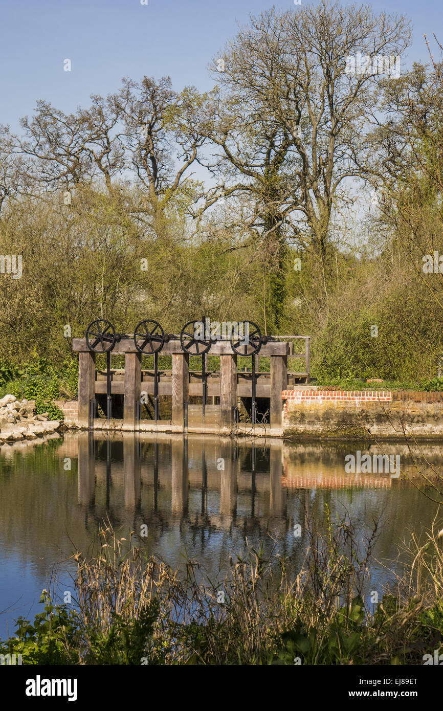 Schleusentore Riseley Berkshire UK Stockfoto