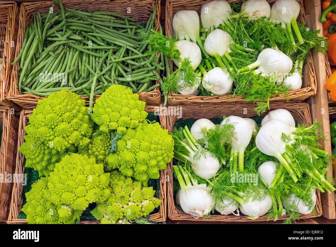 Fenchel und Romanesco Brokkoli Stockfoto