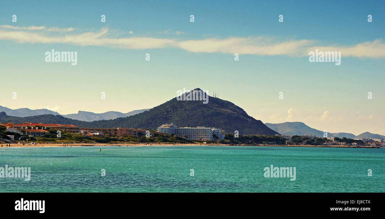 Bucht von Alcudia Spanien Mallorca Stockfoto
