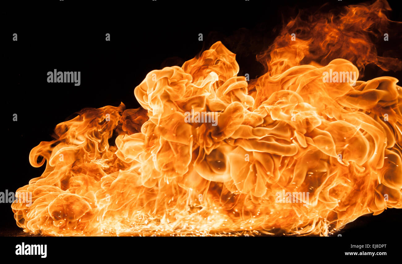 Schöne stilvolle Feuer Flammen, close-up. Stockfoto