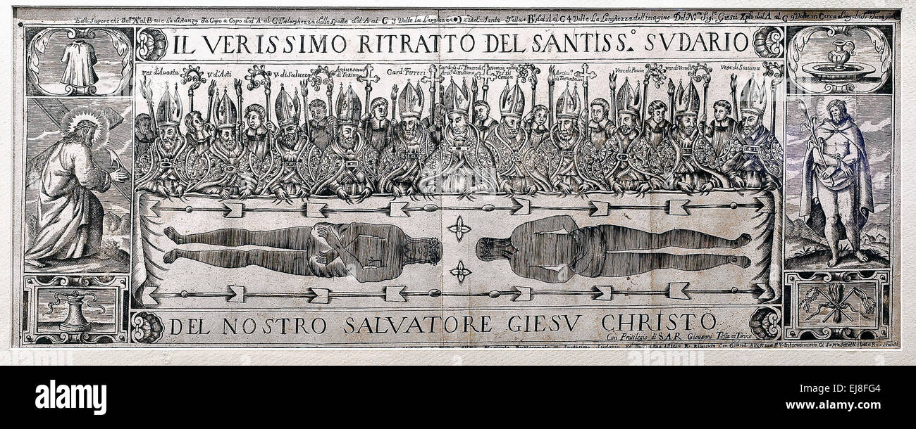 Italien Piemont Turin Museum der das Grabtuch erste Darstellung drucken das Grabtuch bekannte beeindruckt in Turin 1578 Stockfoto