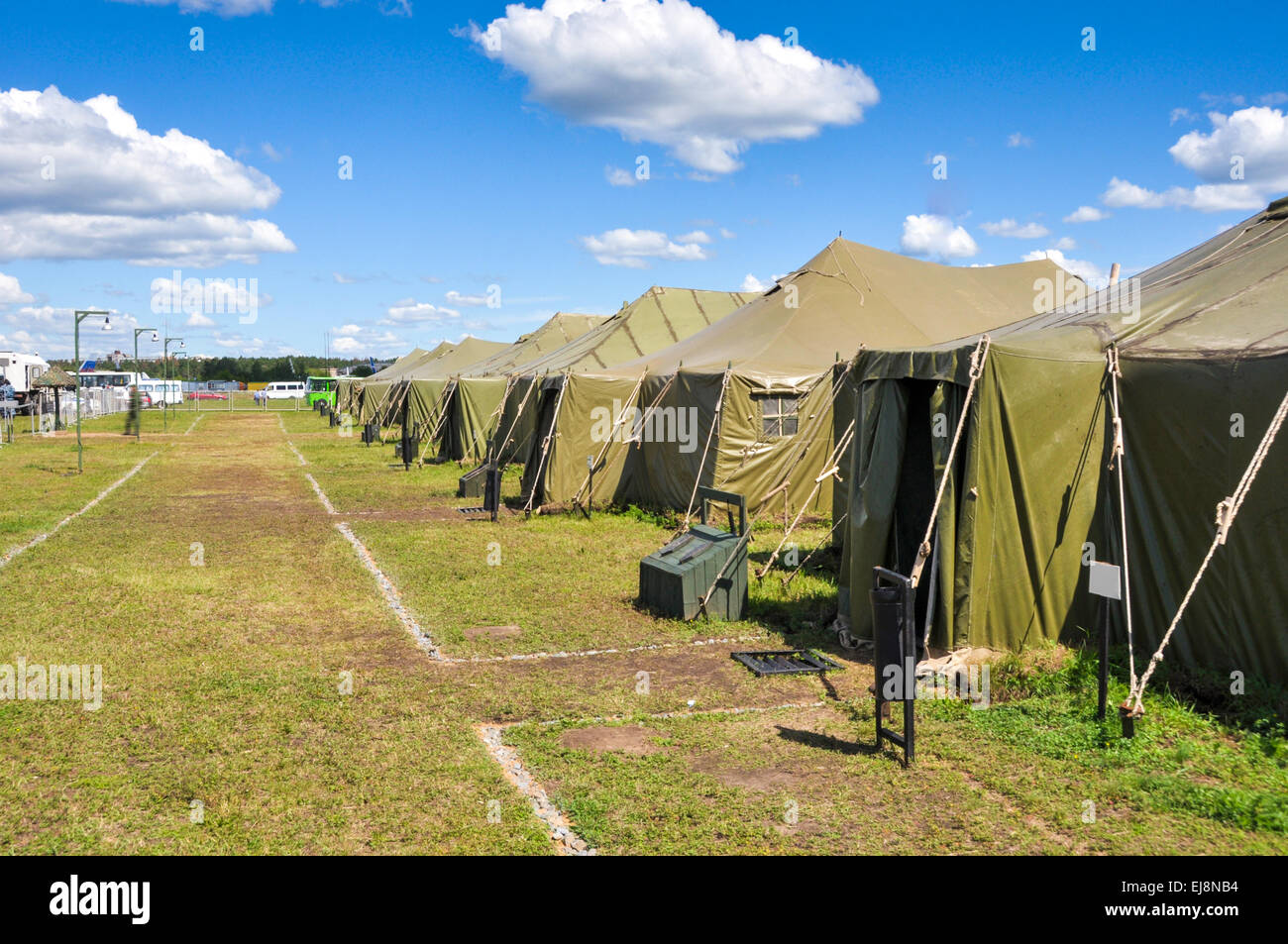 die Armee-Camp an einem sonnigen Tag Stockfoto