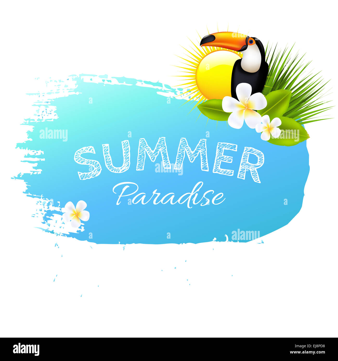 Sommer-Banner Blot mit Blumen Stockfoto