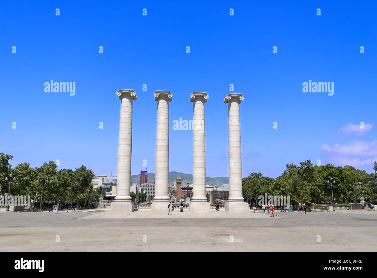 Vier klassischen Säulen Stockfoto