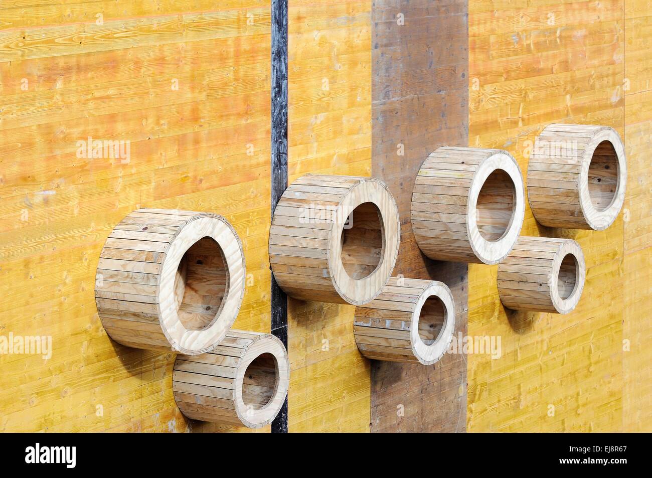 Schalung machen Sie sich bereit zum Betonieren Stockfoto