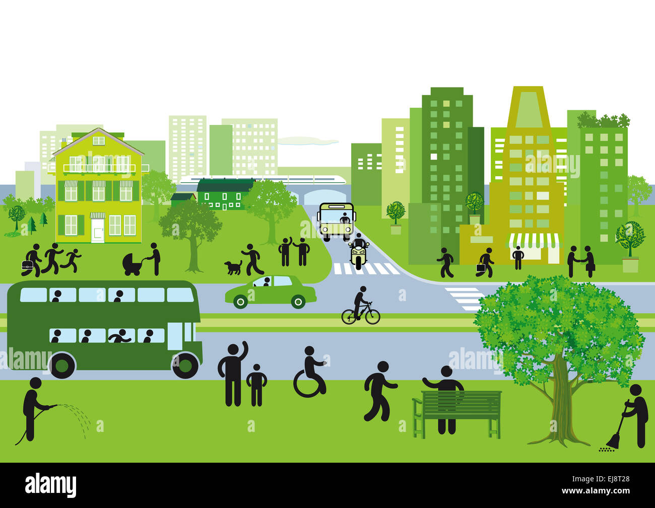 Grüne Stadt Stockfoto