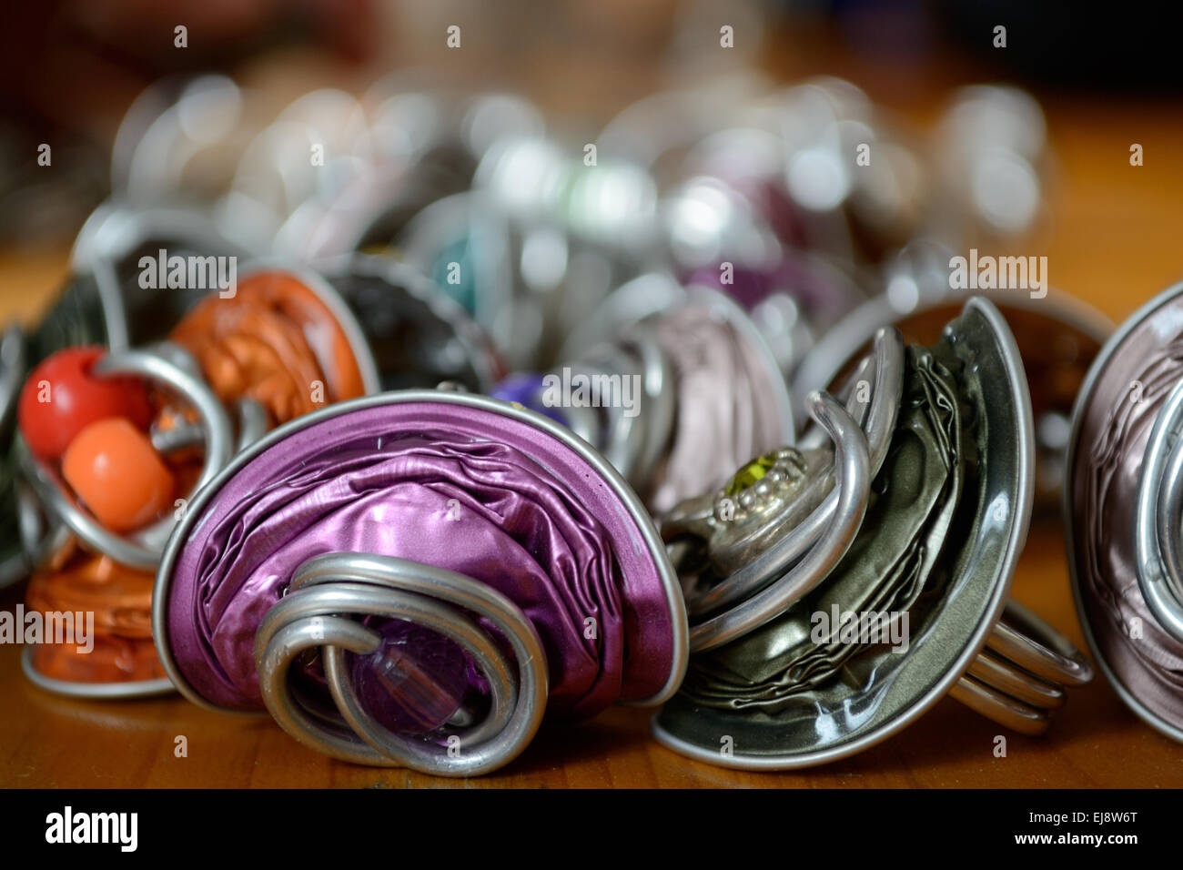 Mode-Schmuck aus Kaffeekapseln Stockfoto