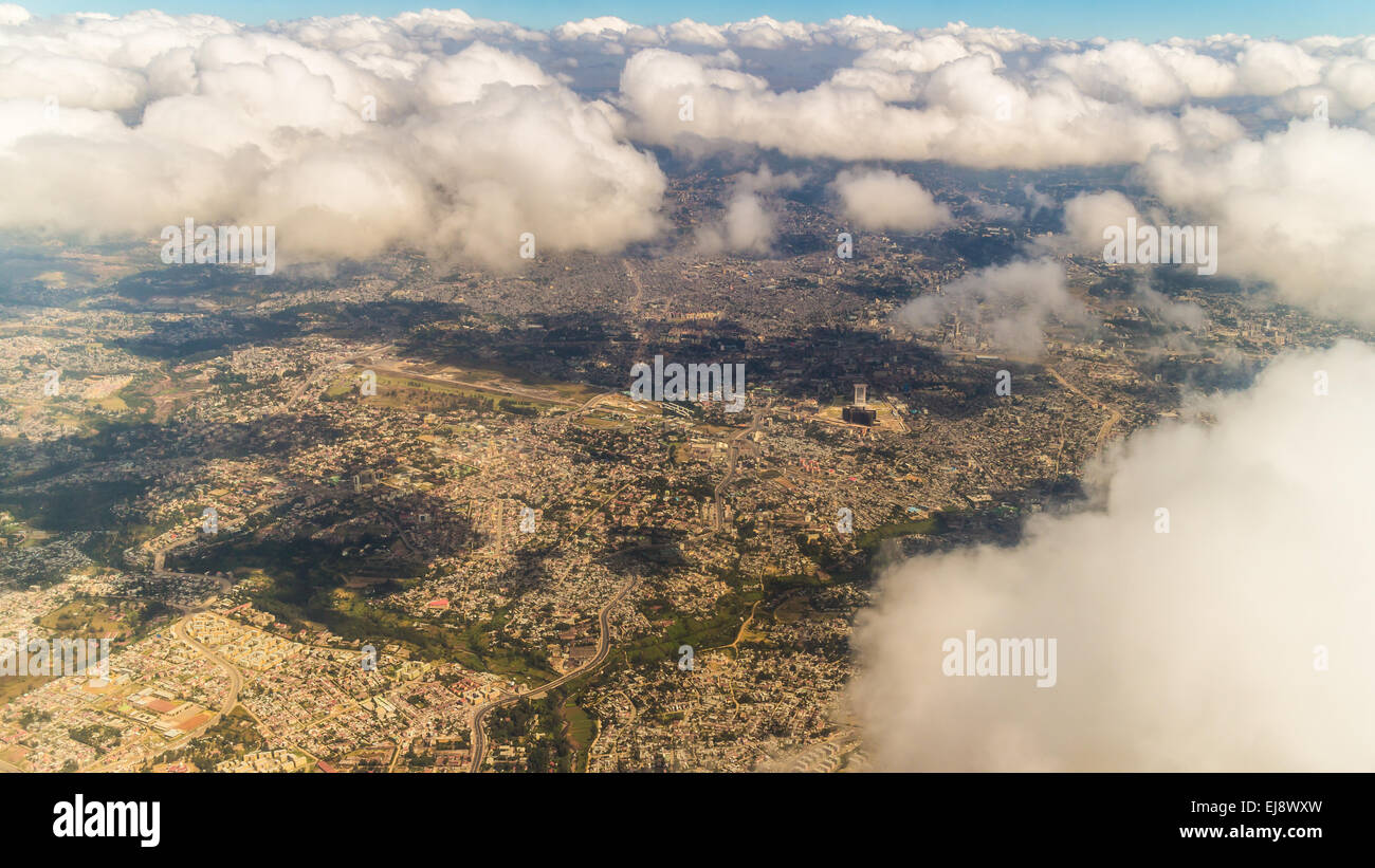 Luftaufnahme von Addis Abeba Stockfoto