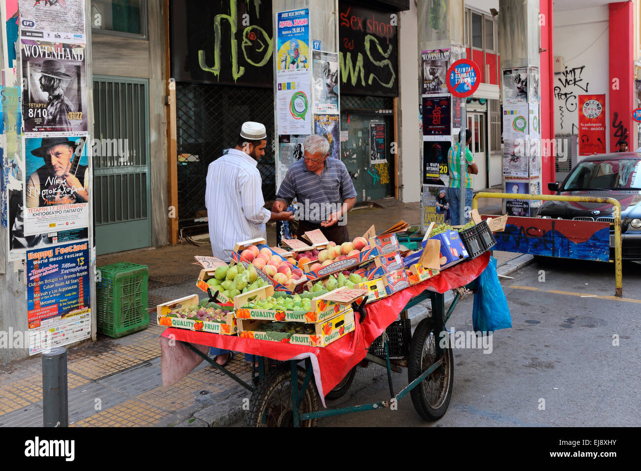 Griechenland Athen Straßenhändler Stockfoto