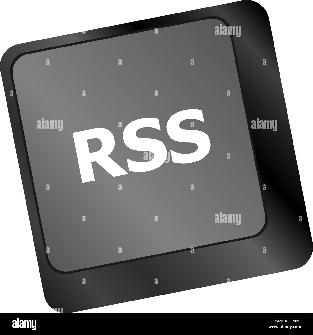 RSS-Button auf Tastatur Schlüssel Nahaufnahme Stockfoto