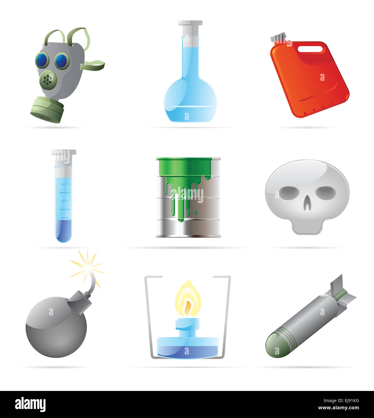 Symbole für gefährliche Chemie Stockfoto