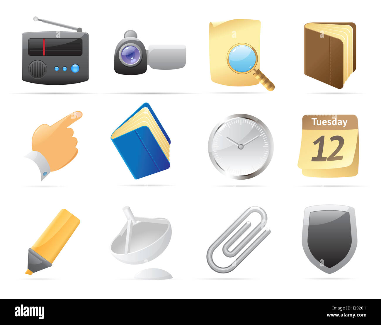 Symbole für Schnittstelle Stockfoto