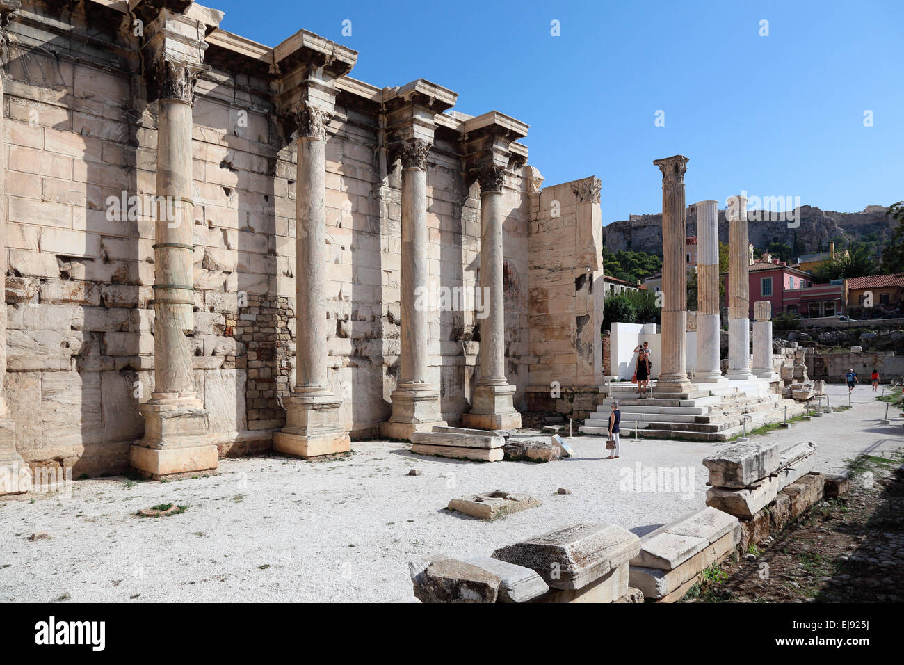 Griechenland-Athen-Bibliothek des Hadrian Hadrians Bibliothek Stockfoto