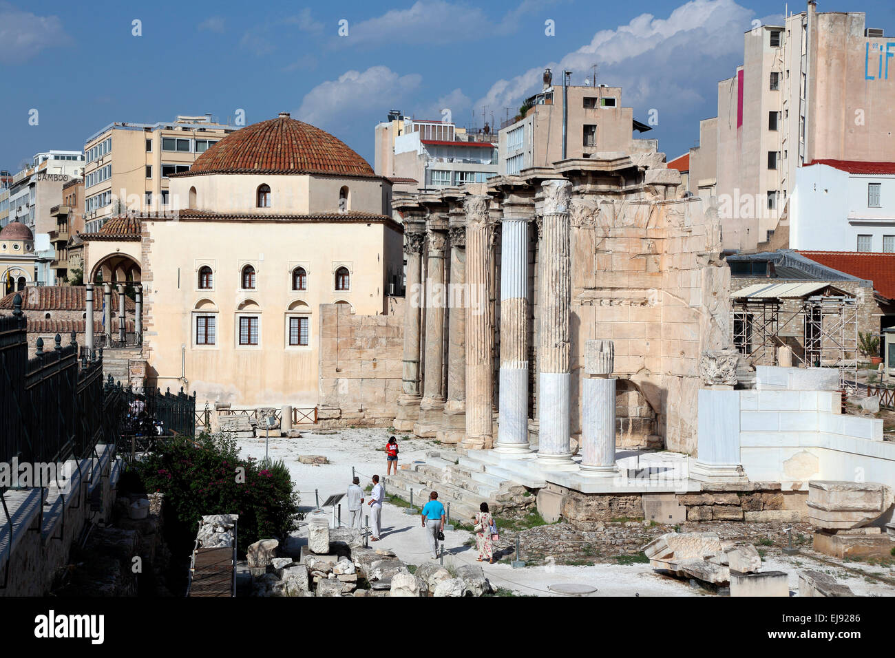 Griechenland-Athen-Bibliothek des Hadrian Hadrians Bibliothek Tsisdarakis Moschee Stockfoto