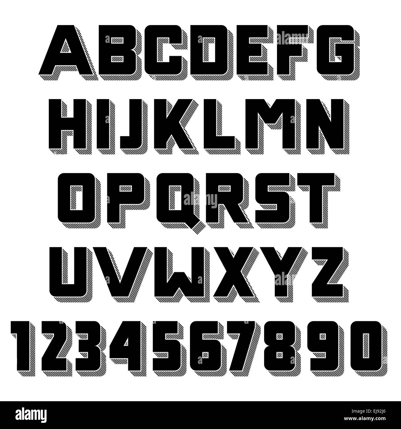 Handgemachte Retro-Schriftart Stockfoto