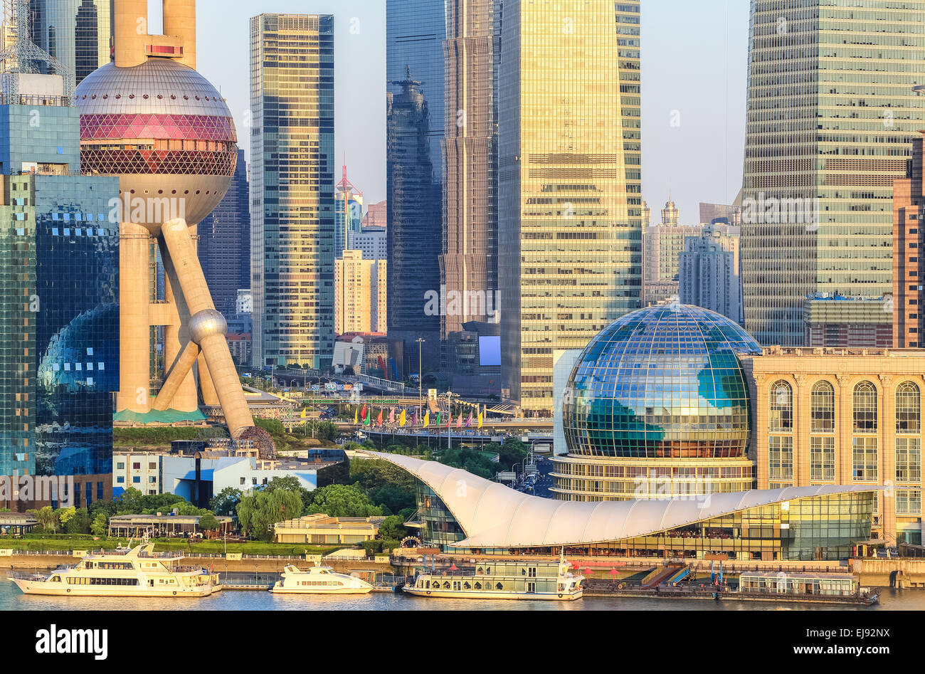 Shanghai Lujiazui Finanzzentrum closeup Stockfoto