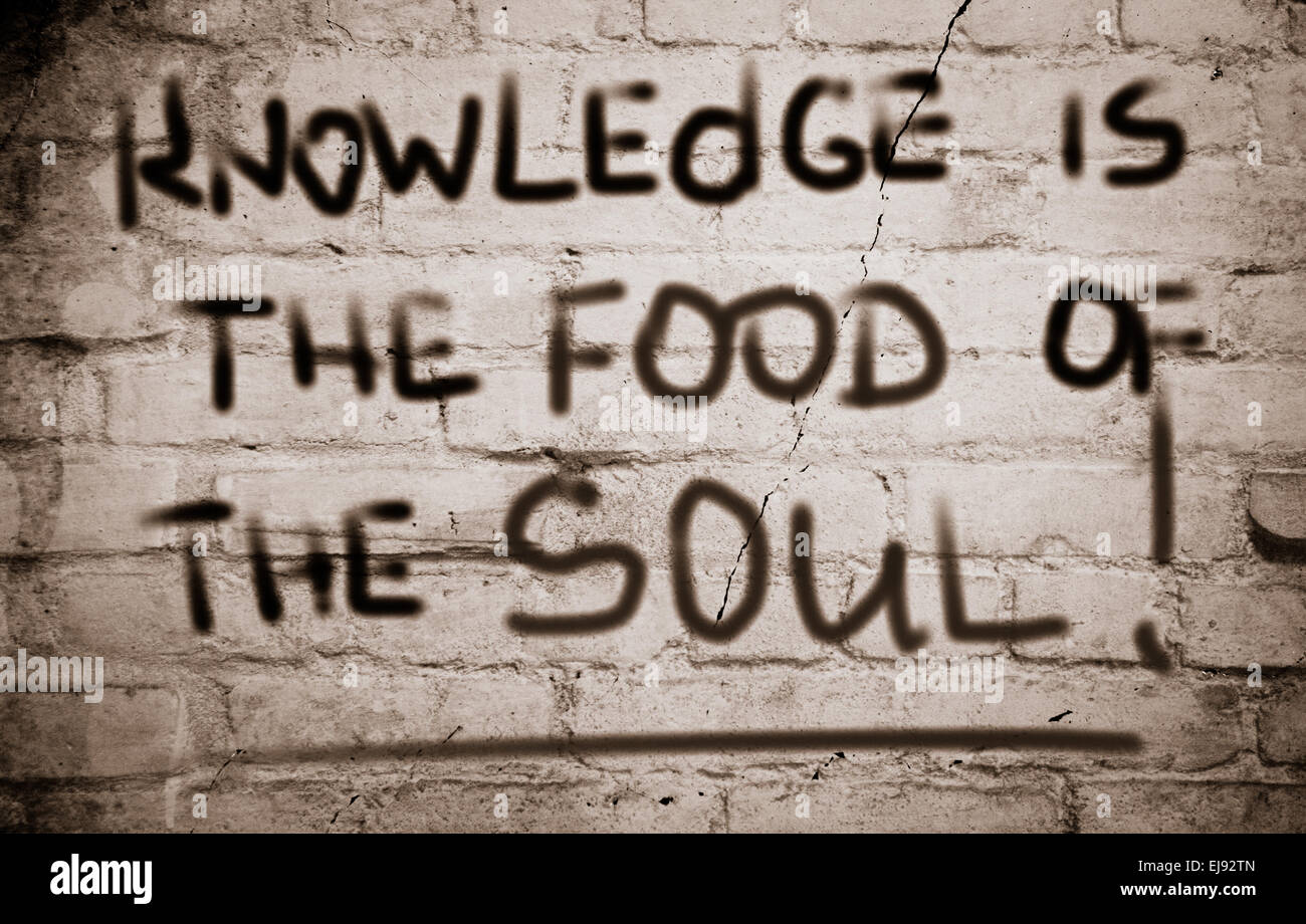 Wissen ist die Nahrung der Seele-Konzept Stockfoto
