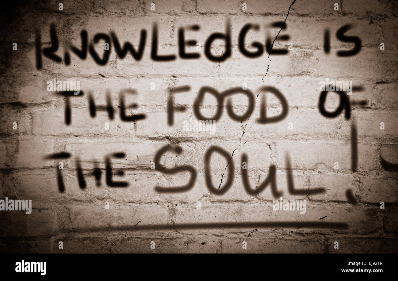 Wissen ist die Nahrung der Seele-Konzept Stockfoto