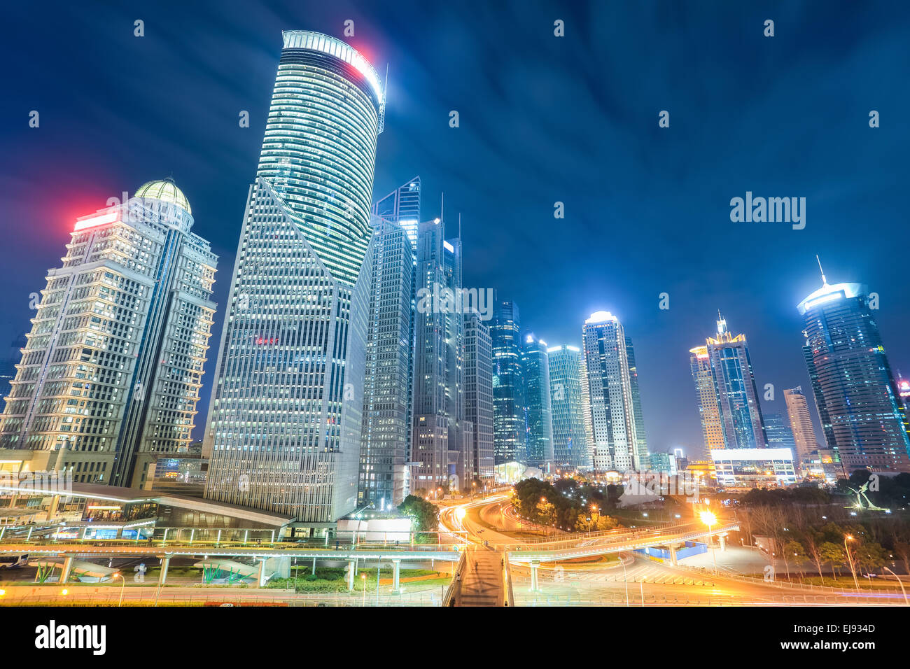 Shanghai bei Nacht Stockfoto