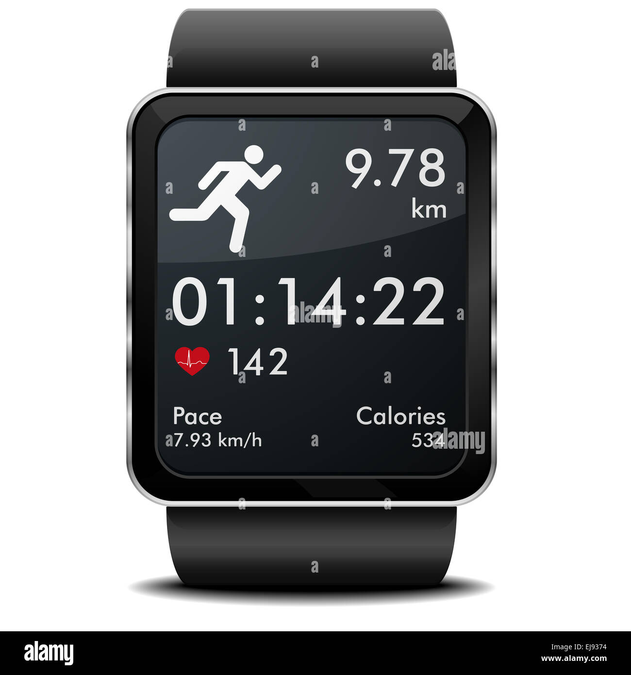 Smartwatch laufen Fitness Stockfoto
