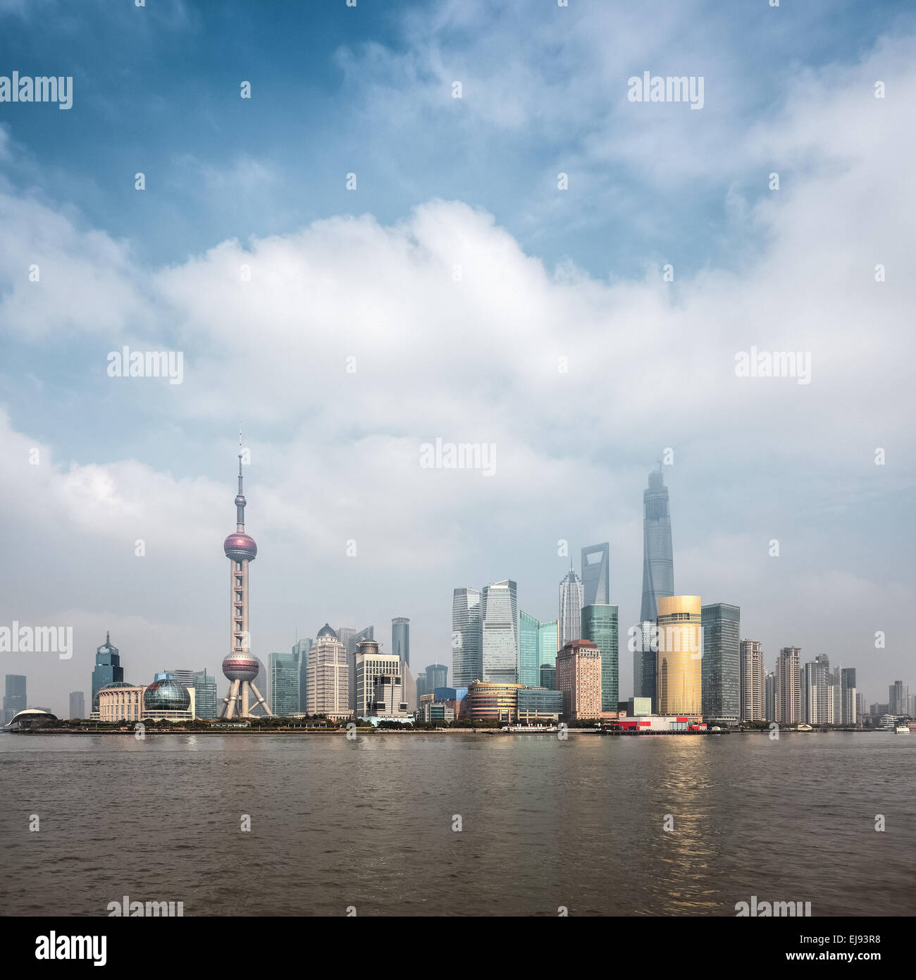 Shanghai Skyline Panorama Stockfoto