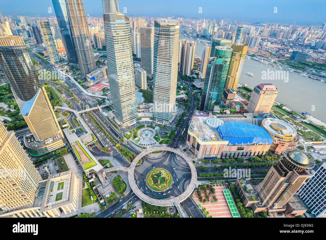Luftaufnahme der shanghai lujiazui Stockfoto