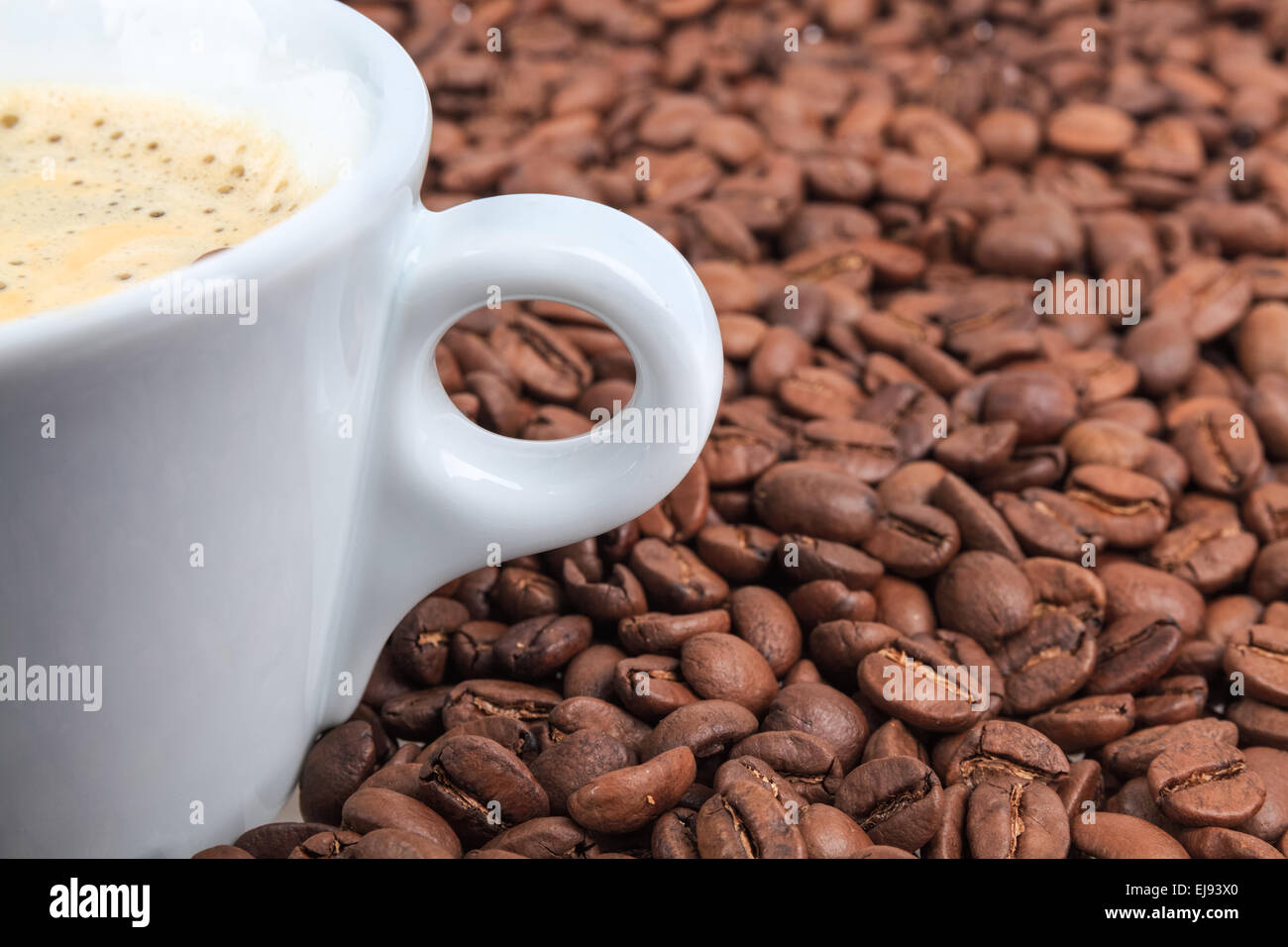 Kaffeebohnen Hintergrund closeup Stockfoto