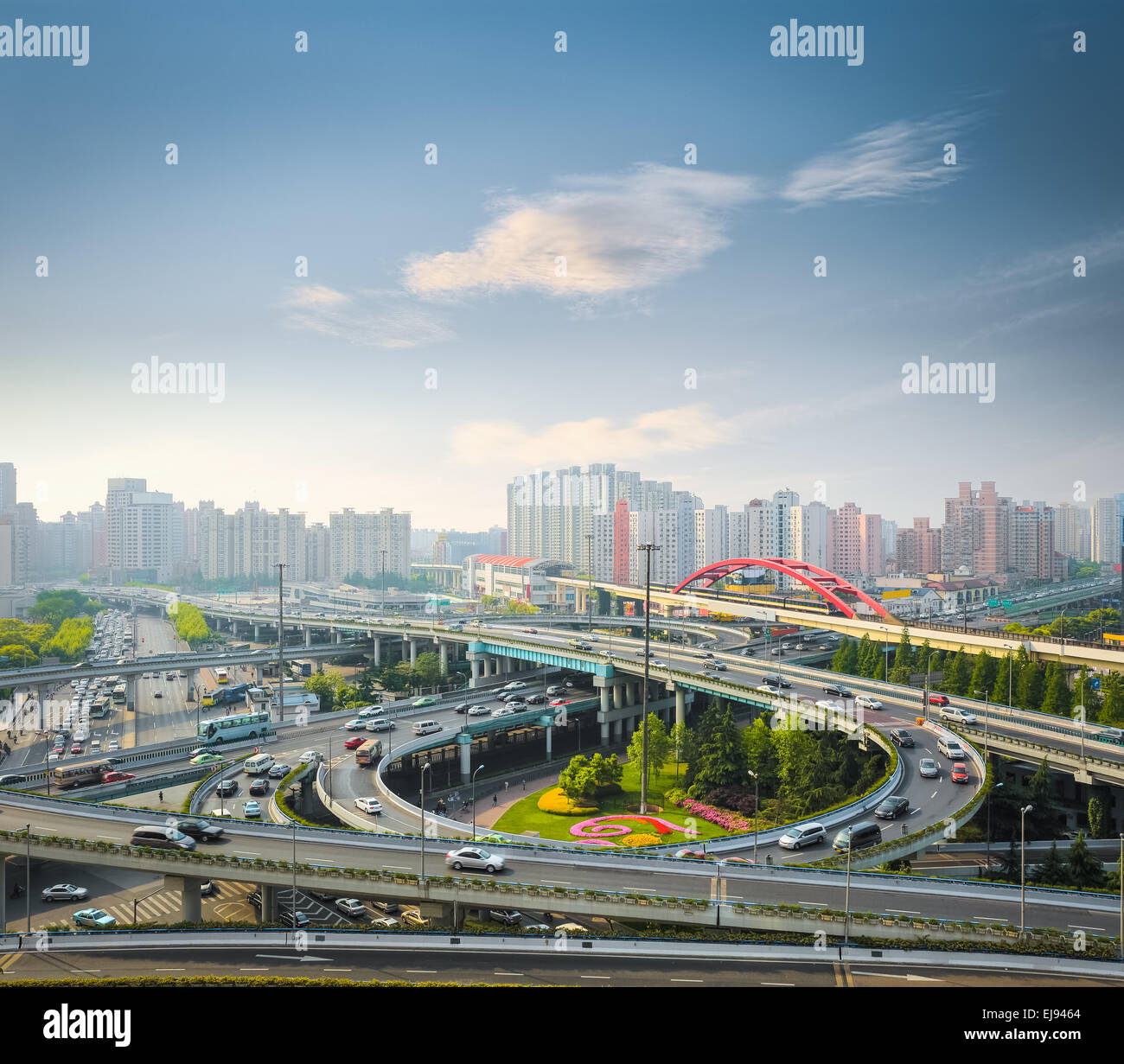 Stadt-Austausch in der Rush hour Stockfoto