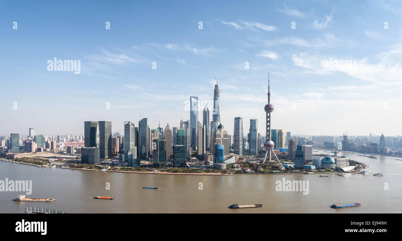 Luftaufnahme der shanghai Lujiazui panorama Stockfoto