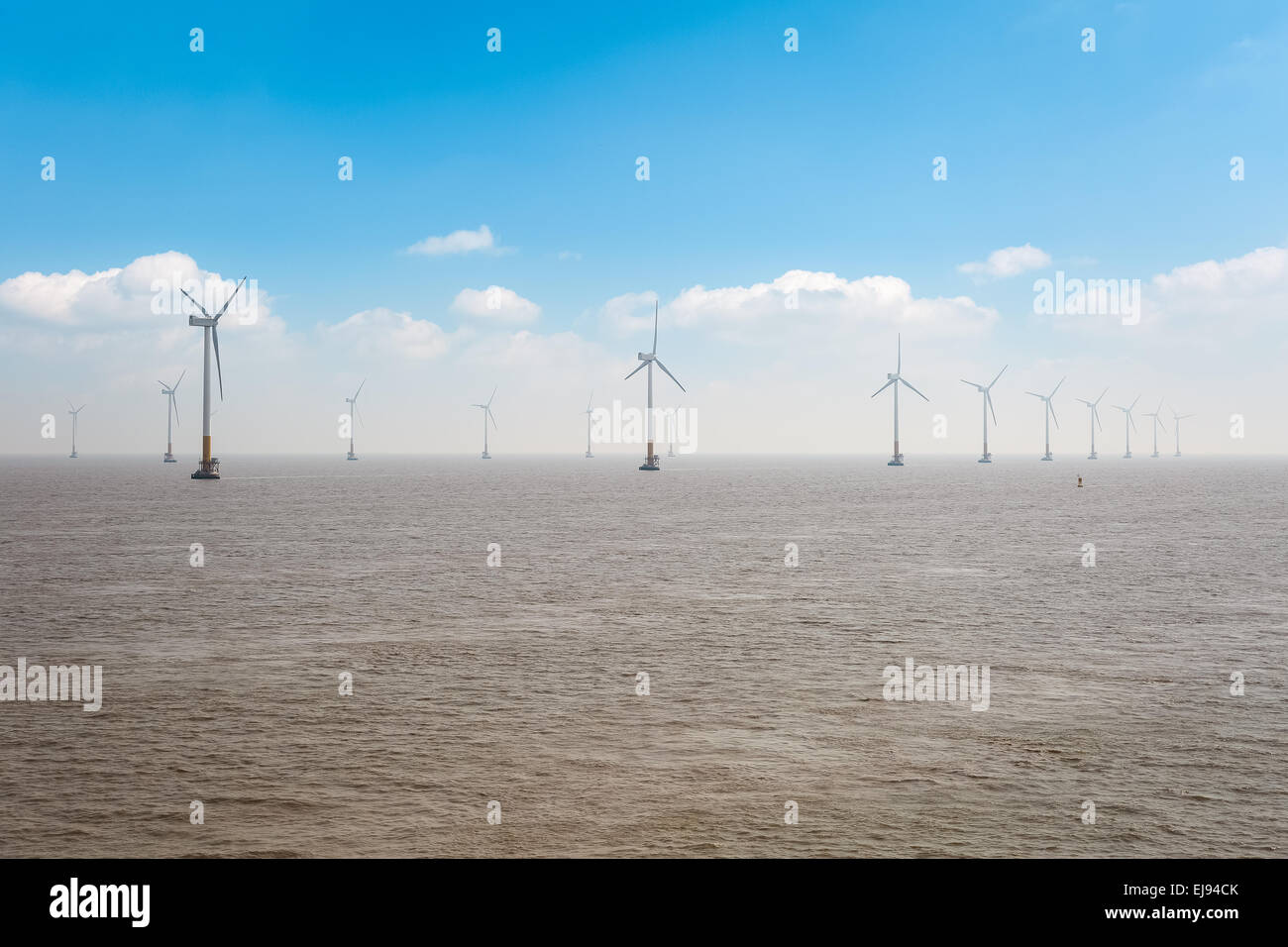 Offshore-Windpark Stockfoto