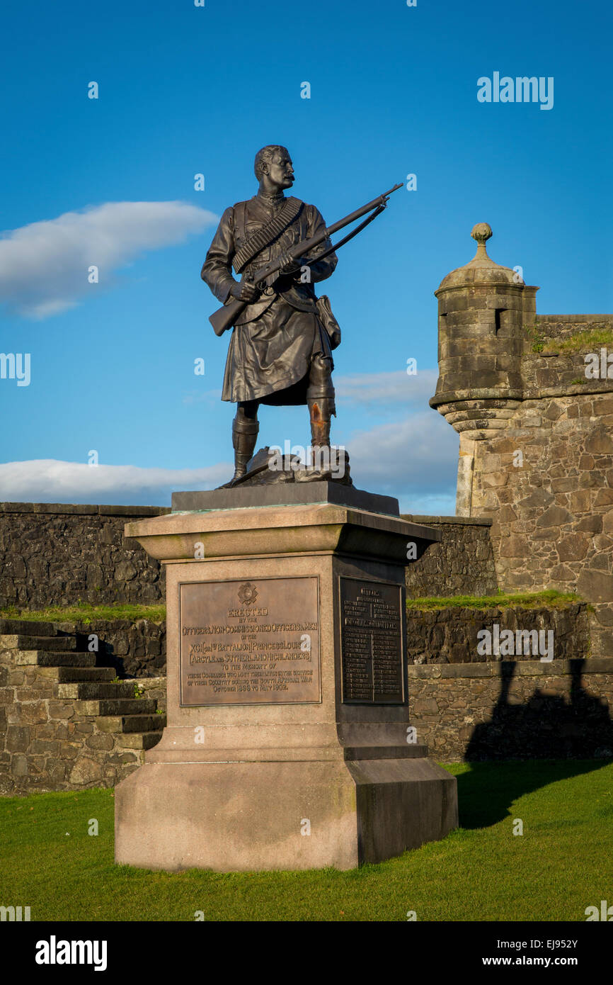 Denkmal am Stirling Castle für Highland Soldaten verloren während der südafrikanischen (Boer) Krieg (1899-1902), Stirling, Schottland, Vereinigtes Königreich Stockfoto