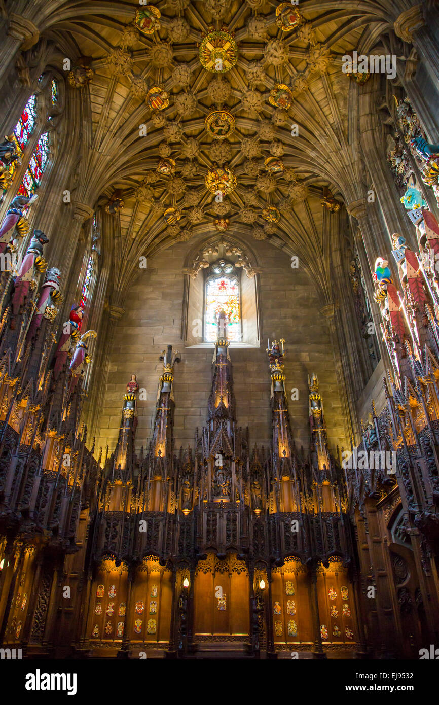 Innenraum der Distel-Kapelle in St. Giles Kathedrale in Edinburgh, Schottland, UK Stockfoto