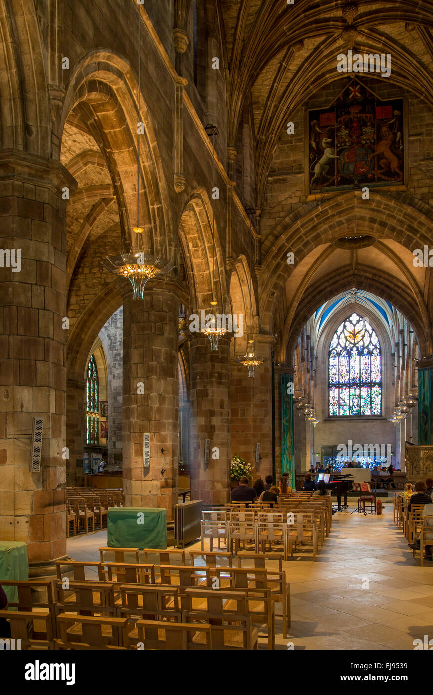 Innenraum der St. Giles Kathedrale in Edinburgh, Schottland, UK Stockfoto