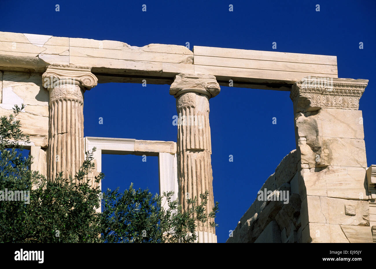 Griechenland, Athen, Akropolis, Erechtheion, Nordveranda Stockfoto