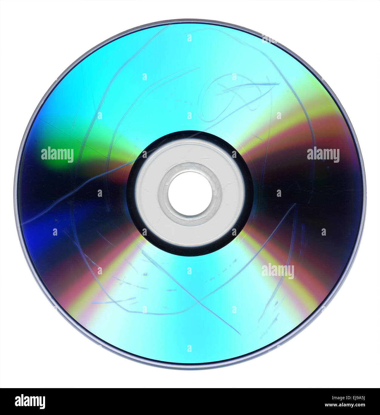Staub und Kratzer auf CD DVD Stockfoto