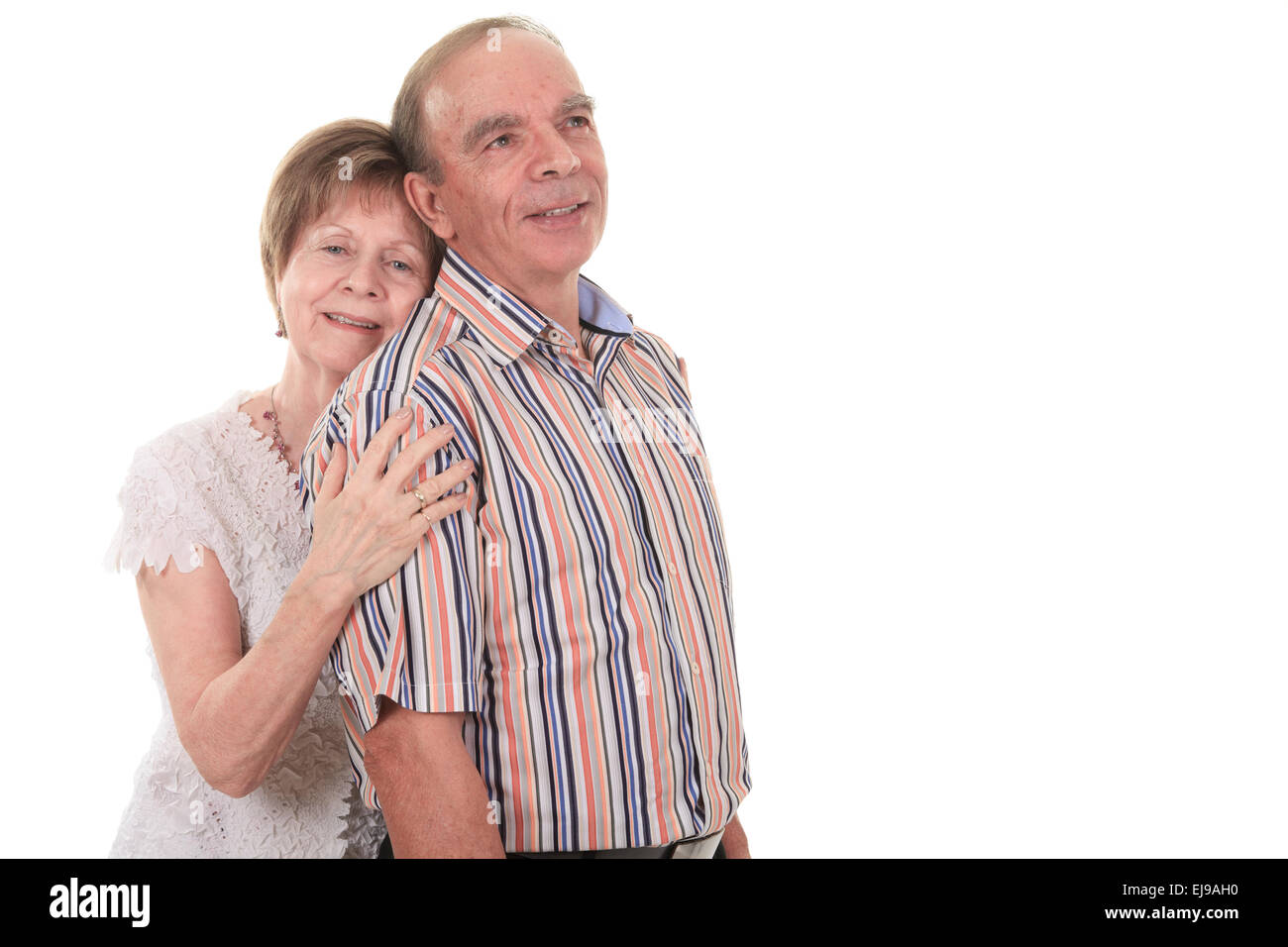 Senior paar isoliert auf weißem Hintergrund Stockfoto Senior paar isoliert auf weißem Hintergrund Stockfoto