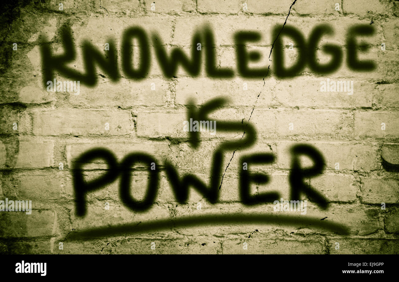 Wissen ist macht-Konzept Stockfoto