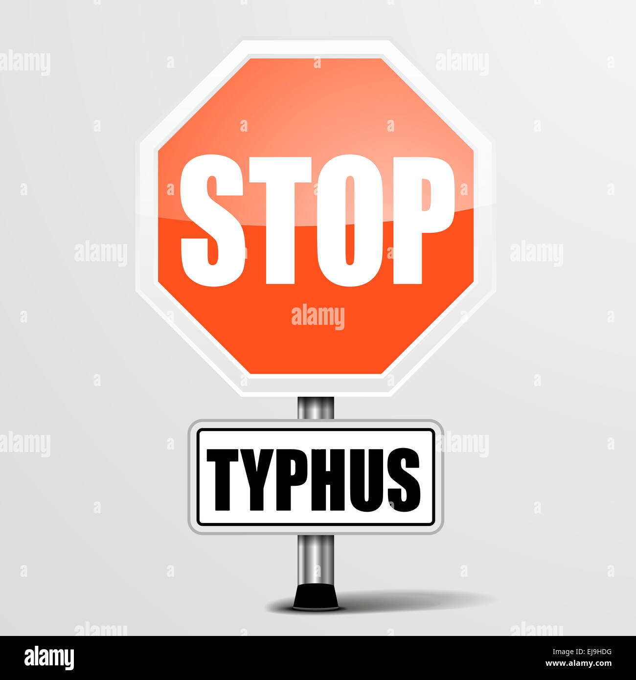 roten Typhus-Stop-Schild Stockfoto