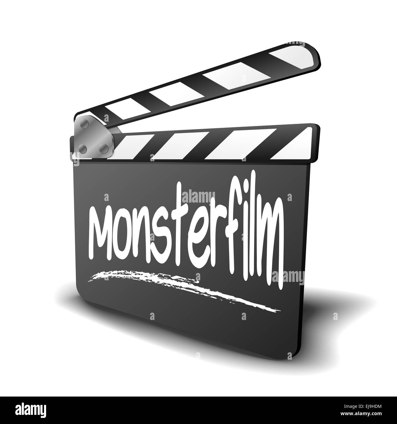 Clapper Board Monsterfilm Stockfoto